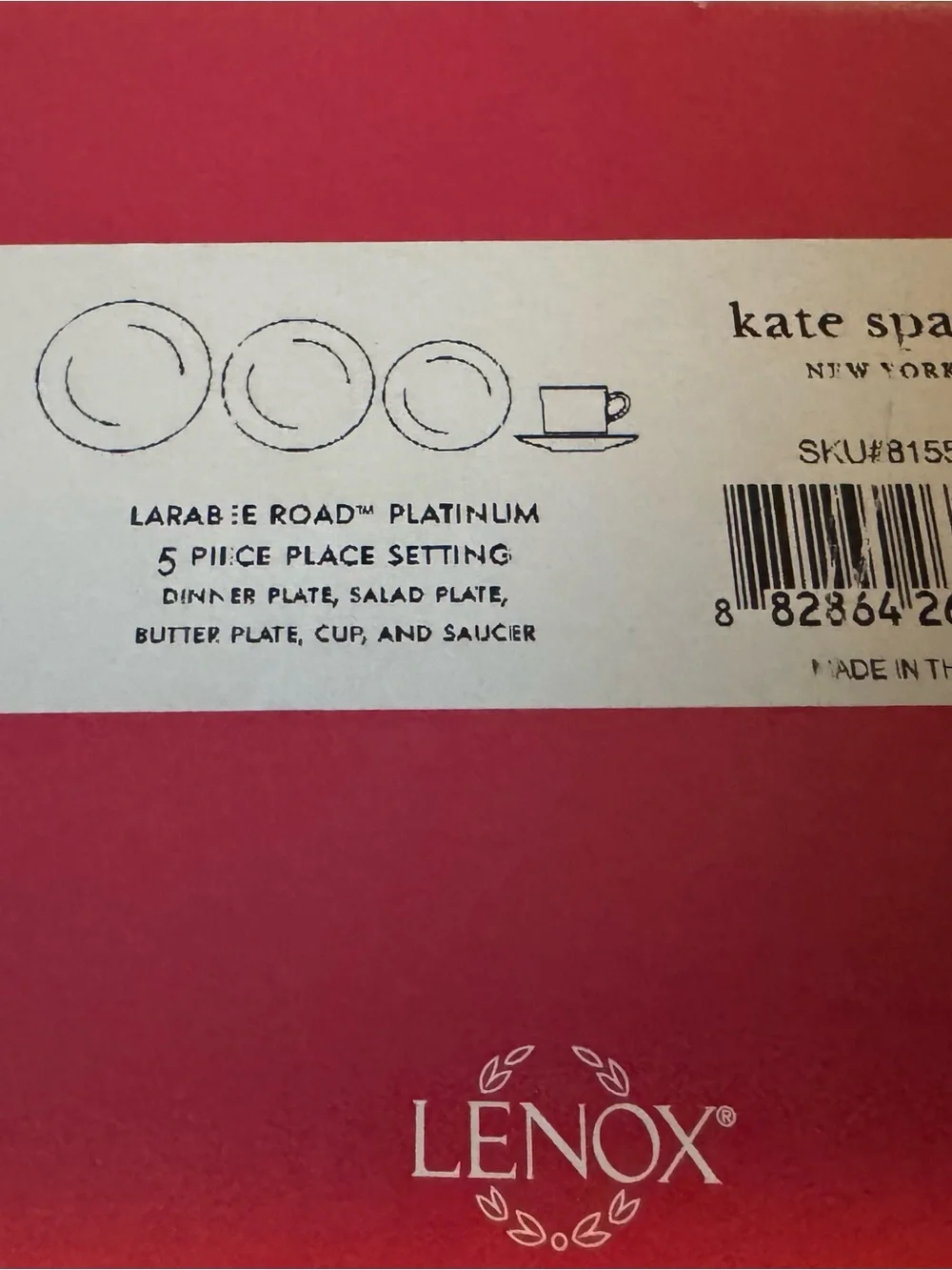 kate spade Larabee Road 5 piece place setting. 4 settings. New in boxes.